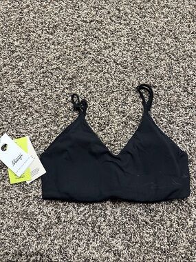 Maaji Black Ribbed Bralette Top